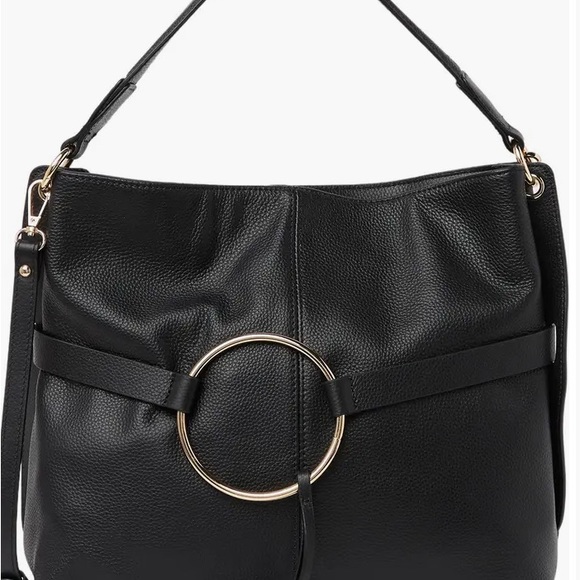 MELROSE AND MARKET pebbled leather hobo shoulder bag with crossbody strap white - Picture 12 of 15
